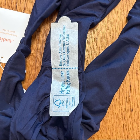 NEW Andie Swim The Cheeky Bikini Bottom Women’s SZ Large Navy Blue Solid - Picture 5 of 7